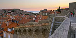 Images Dated 8th February 2013: Croatia, Dalmatia, Dubrovnik, Old Town (Stari Grad) from Old Town Walls