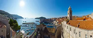Croatia, Dalmatia, Dubrovnik, Old Town (Stari Grad) from Old Town Walls, Dominican