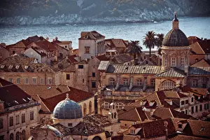 Croatia, Dalmatia, Dubrovnik, Old Town (Stari Grad) from Old Town Walls, Church of St