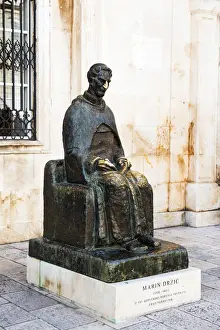 Stari Grad Prints: Croatia, Dalmatia, Dubrovnik, Old town; Statue of Marin Drzic