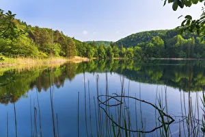 Croatia, Dalmatia, Plitvice lakes national parkk. boardwalk through the high lakes