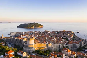 Croatia, Dubrovnik, Aerial view of the old town
