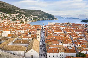 Croatia, Dubrovnik, Aerial view of the old town