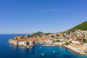 Croatia, Dubrovnik, Aerial view of the old town