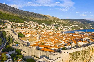 Croatia, Dubrovnik, Aerial view of the old town