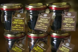 Istria Prints: Croatia, Istria, Buzet, Buzet, Jars of Buzet truffles