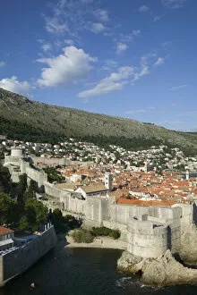 Images Dated 4th March 2008: Croatia, Southern Dalmatia, Dubrovnik, View of Old Town & Western Town Walls