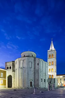 Croatia, Zadar Region, Zadar. Roman ruins in front of the Church of St