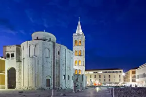 Croatia, Zadar Region, Zadar. Roman ruins in front of the Church of St