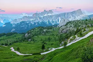 Croda Da Lago Prints: Croda da Lago and Lastoi di Formin at sunrise in summer