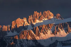 Elevated Prints: The Croda da Lago and Lastoi de Formin enjoying the sunset winter light