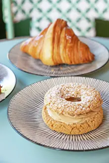 Croissant and hazelnut patisserie, Cafe La Dame De Paris, Paris, France
