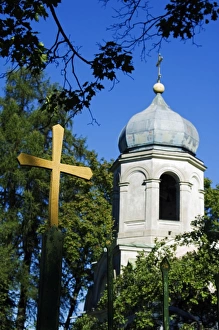 Cesis Prints: Cross on Gate of Orthodox Church, Cesis