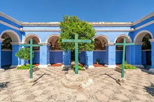 Pillar Prints: Crosses at cloister Monastery of Santa Catalina de Siena