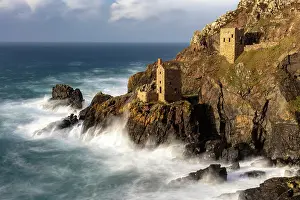 Mines Prints: Crowns Engine Houses, Botallack, Cornwall, England