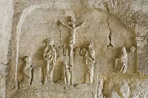 Crucifixion Cave Carving, Brantome Abbey, Dordogne, France