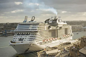 Cruise Ship in Grand Harbour, Valletta, Malta