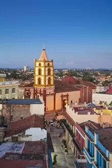 Images Dated 11th February 2014: Cuba, Camaguey, Camaguey Province, City view looking towards Iglesia De Nuestra Se√±ora De La
