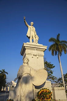 Plaza De Armas Gallery: Cuba, Cienfuegos, Parque Marti, Marble statue of Jose Marti - a Cuban