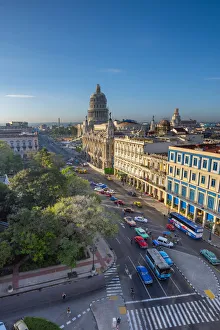 Cuba, Havana, Capitolio and Hotel Inglaterra