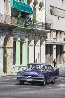 Republic Gallery: Cuba, Havana, Paseo del Prado - The Prado, Classic America Dodge car
