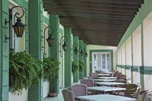 Images Dated 30th June 2014: Cuba, Havana, Terrace bar / Restaurant at Hotel Plaza