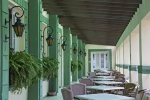 Habana Prints: Cuba, Havana, Terrace bar / Restaurant at Hotel Plaza