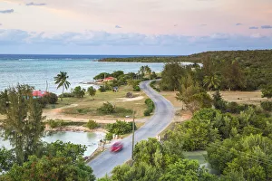 Cuba, Holguin, Playa Guardalvaca, Coastal road at Playa Guardalvaca