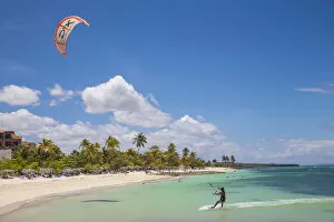 Images Dated 12th July 2016: Cuba, Holguin, Playa Guardalvaca, Wind surfer