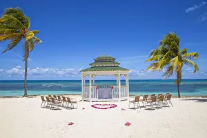 White Sand Prints: Cuba, Holguin Province, Gazebo set up for a wedding on Playa Guardalvaca