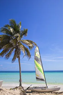 Cuba, Jardines del Rey, Cayo Coco, Catamaran on Playa Larga