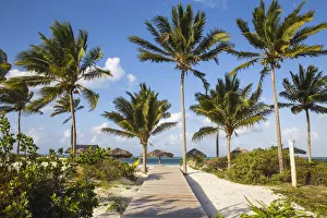 Images Dated 12th July 2016: Cuba, Jardines del Rey, Cayo Guillermo, Playa El Paso, Wooden walkway to beach
