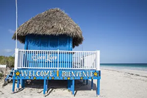 Cuba, Jardines del Rey, Cayo Guillermo, Playa Pilar, Thatched beach bar Coco Loco