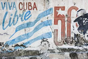 Cuba Gallery: Cuba, Matanzas Province, Varadero, revolutionary wall mural