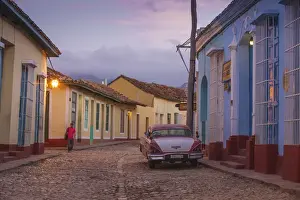 Cuba, Trinidad, Classic American car in historical center