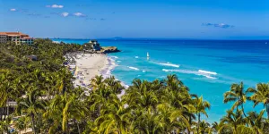 Images Dated 30th March 2015: Cuba, Varadero, View over Varadero beach towards Xanadu mansion