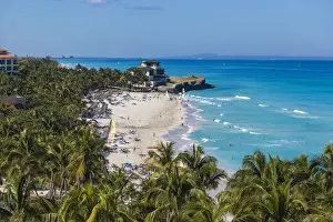 Sun Lounger Prints: Cuba, Varadero, View over Varadero beach towards Xanadu mansion