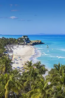 Beach Resort Prints: Cuba, Varadero, View over Varadero beach towards Xanadu mansion