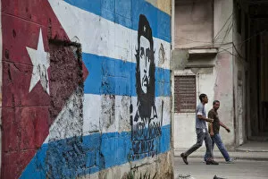 Mural Gallery: Cuban flag mural, Havana, Cuba