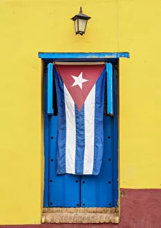 Colonial Gallery: Cuban Flag in Trinidad, Sancti Spiritus Province, Cuba