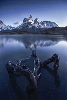 Torres Del Paine National Park Gallery: Cuernos del Paine at dusk in autumn, Torres del Paine National Park, Patagonia, Chile