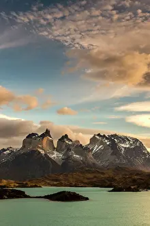 Cuernos del Paine and Lake Pehoe, Torres del Paine National Park, Patagonia, Chile
