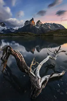 Torres Prints: Cuernos del Paine at sunrise in autumn, Patagonia, Chile