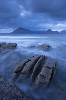 Serene Landscape Prints: The Cuillin mountains from the shores of Elgol, Isle of Skye, Scotland. Winter (November)