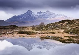 Images Dated 31st July 2012: The Cuillins reflected in the lochan, Sligachan, Isle of Skye, Scotland, UK
