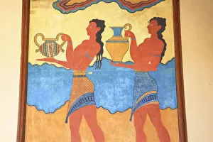 Cup-Bearer Fresco In The South Propylon, The Minoan Palace Of Knossos, Knossos, Heraklion
