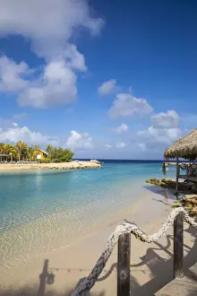 Curacao, Willemstad, Hemingway Beach beach bar and grill and Seaquarium beach, also