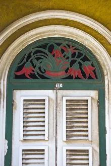 Dutch Caribbean Prints: Curacao, Willemstad, Otrobanda, Dutch colonial house detail