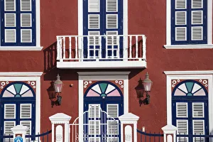 Balcony Prints: Curacao, Willemstad, Pietermaai, Julianaplein, Colonial bulding - now used as offices