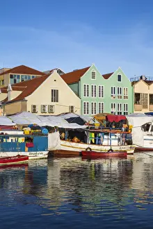 Market Stall Prints: Curacao, Willemstad, Punda, Venezuelan boats at the floating market